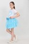 Girls' Heart Print T-Shirt Blue Sequin Beading Detail Skirt Suit April 23Th October 29Th Show Outfit - 4