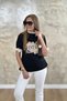 Women's Vintage Lace Detail Printed T-Shirt - 4
