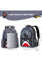 Kids 16 Inch School Bag Shark - Grey - 6
