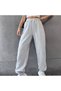 Women's Gray Rubber Leg Raised Jogger Sweatpants - 2
