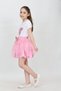 Girl's Butterfly Pattern T-Shirt Sequin Beading Detail Pink Skirt Suit April 23, October 29 Show Outfit - 6