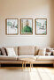 3 Piece Brown Real Wood Framed Painting Set - Model 28