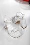 Women's Platform Stylish Evening Shoes - Chunky Heel and Blunt Toe Mons - 3