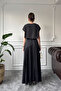 تنورة من الساتان بتصميم بخصر مطاطي - أسود - 6