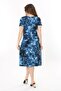 Women's Blue Tie-Dye Pattern Midi Dress - 7