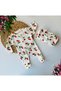 Newborn Cherry Printed Baby Romper with Snap Fasteners for Girls and Boys, 100% Cotton, Flexible, 1-3-6 Months Old - 2