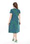 Women's Blue Green Labyrinth Pattern Midi Dress - 7