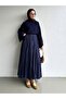 Navy Blue Voile Crush Skirt - 3