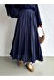 Navy Blue Voile Crush Skirt - 2