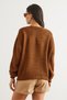 Women's Bitter Brown Crew Neck Links Knit Knitwear Sweater Kzk- 19000870 - 7