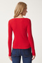 Women's Red Heart Collar Corded Knitted Blouse GT00100 - 6