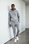 Gri Regular /Rahat Kesim Kapüşonlu Nakışlı Sıcak Tutan Sweatshirt Eşofman Takım TMNAW24EM00000