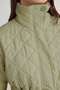 Yeşil Oversize Kemerli Su İtici Kapitone Mont TWOAW23MO00170 - 4