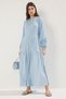 Blue Sleeve Detail Knitted Dress Tctss25Eb00046 - 2