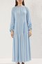 Blue Sleeve Detail Knitted Dress Tctss25Eb00046 - 3