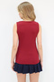 Women's Burgundy Accessories Detail Overalls Sleeveless Blouse Alc-X13510 - 5