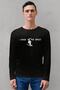 Skateboarding in Space Black Crew Neck Long Sleeve Combed Cotton Men's T-Shirt