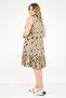 Round Neck Sleeveless Floral Pattern Woven Dress Brown - 5