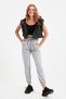 Graue Basic Jogger dünne gestrickte Jogginghose Hose TWOAW21EA0194 - 2