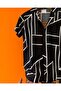 White Striped Short Sleeve Slim Fit Men's Shirt Viscose Fabric - 4