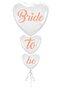 Bride To Be Written White Heart Foil Balloon 3-Piece