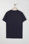 Navy Blue Oversize/Wide Fit Crew Neck Pocket over Lettering Embroidery 100% Cotton T-Shirt Tmnss25Ts00056 - 4
