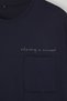 Navy Blue Oversize/Wide Fit Crew Neck Pocket over Lettering Embroidery 100% Cotton T-Shirt Tmnss25Ts00056 - 5