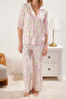 Çok Renkli Çiçekli Viskon Dokuma Pijama Takımı THMSS25PT00132 - 3