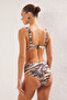 Zebra Desenli Drapeli Üçgen Kaplı Regular Yüksek Bel Bikini Takımı TBESS25BT00027 - 4