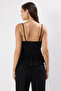 Siyah Fırfırlı Piliseli Örme Bluz TPRSS25BZ00017 - 5