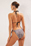 Leopar Desenli Cut Out Detaylı Straplez Kaplı Regular Normal Bel Bikini Takımı TBESS25BT00022 - 5