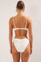 Ekru Aksesuarlı Bralette Kaplı Regular Normal Bel Bikini Takımı TBESS25BT00057 - 4