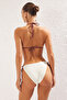 Ekru Kuşgözü Detaylı Üçgen Kaplı Regular Normal Bel Bikini Takımı TBESS25BT00045 - 5