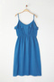 Blue Adjustable Strap Flywheel A-Line Midi Woven Large Size Dress Tbbss25Ah00077 - 12