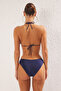 Lacivert Tünelli Üçgen Kaplı Regular Normal Bel Bikini Takımı TBESS25BT00072 - 4