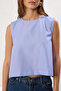 Mavi Yanları İp Detaylı Bisiklet Yaka Çizgili Crop Dokuma Bluz TWOSS25BZ00114 - 4