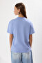 Ekru-Mavi 2'li Paket %100 Pamuk Basic Dik Yaka Örme T-Shirt TWOSS20TS1500 - 6