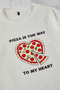 Ecru Black Regular Fit Pizza Printed 100% Cotton Couple Knitted Men's Pajamas Tmnss25Pt00048 Set - 7
