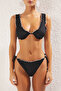 Black Triangle Contrast Color Bias Biyeli Regular Pretty Bikini Set Tbess25Bt00039 - 3