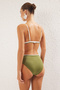 Haki Nakışlı Üçgen Kaplı Regular Yüksek Bel Bikini Takımı TBESS24BT00127 - 4