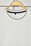 Beyaz Regular/Normal Kesim Dokulu Triko Bantlı T-Shirt TMNSS25TS00042 - 10