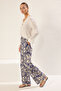 Çok Renkli Etnik Desen Geniş Kalıp Wide Leg Dokuma Pantolon TWOSS25PL00030 - 4