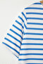Beyaz-Mavi Çizgili Kayık Yaka Örme T-shirt TBBSS23BF00018 - 6
