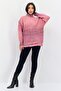 Women High Neck Textured Sweater, Pink Mist - 4
