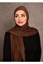 Women's Hijab Combed Cotton Shawl Special Stitched Long Seasonal Plain Light Brown Color - 3