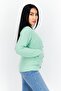 Women V-Neck Long Sleeve Embroidered Logo Cardigans, Pale Teal - 3