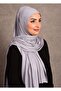 Women's hijab combed cotton shawl special stitched long seasonal plain gray color - 4