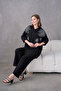 Women's Floral Print Embroidered Linen Oversized Shirt - 6