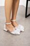 Women's Low-heeled shoes with pearls - 4