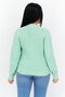 Women V-Neck Long Sleeve Embroidered Logo Cardigans, Pale Teal - 4